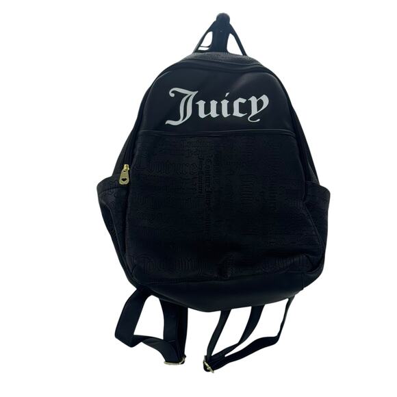 Juicy Couture Los Angeles Faux Leather Black Logo Backpack Black Size 16 NWOT main image 7